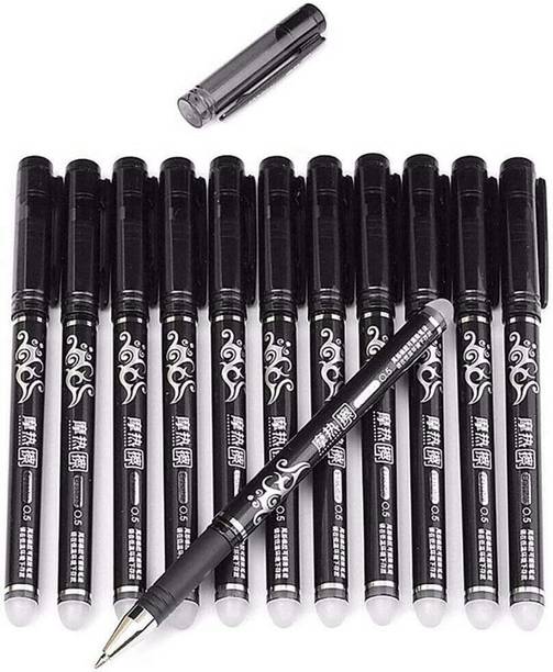 Poohan CUTE Black Ink Erasable Gel Pen with attached Magic Wipe Eraser 0.5mm Nib Size Gel Pen