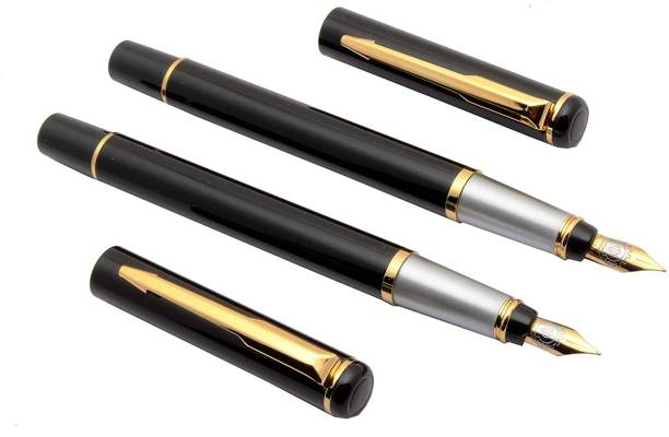 greencom 801 black fountain pens with golden trims &amp; converter Fountain Pen