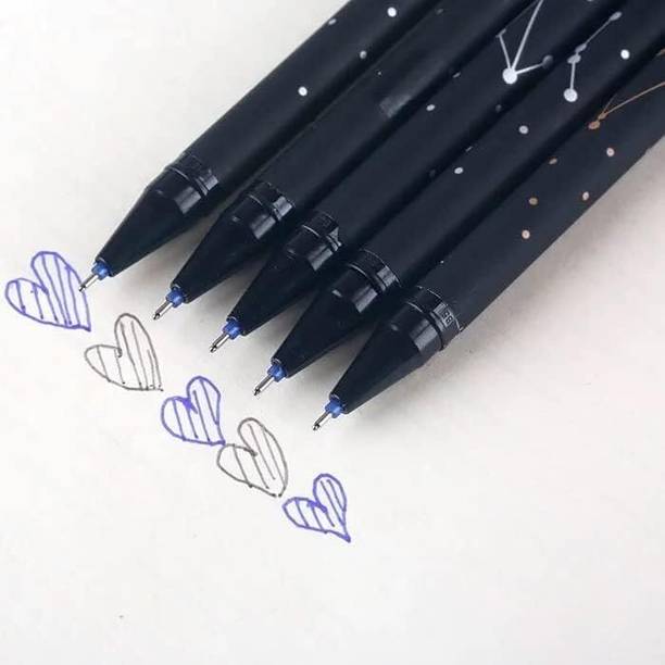 KOPIKALAM Erasable Gel Pens | 0.5mm Blue Ink Pen with Star Galaxy Zodiac Print Gel Pen