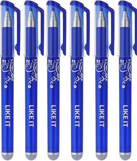 Like it Blue Ink Erasable Gel Pen with attached Magic Wipe Eraser 0.35mm Nib Size Gel Pen