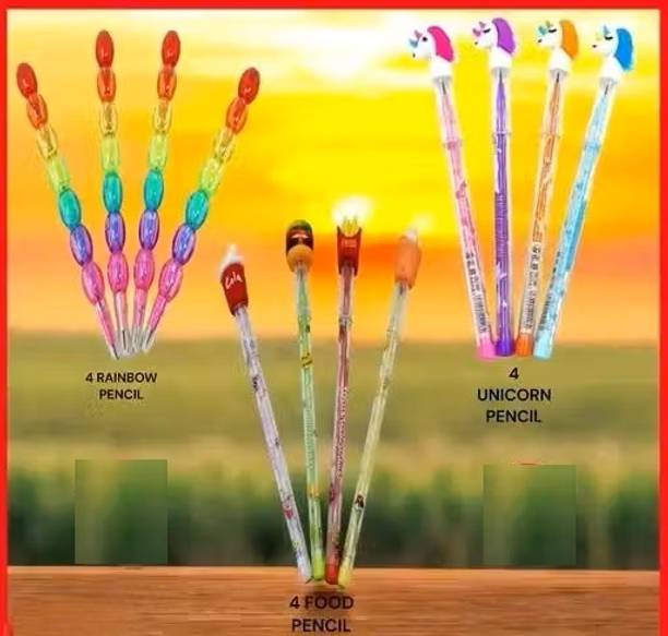 Eclet Designer Rainbow Colour Stack Pencil With Calligraphy