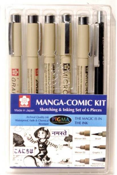 SAKURA Manga Comic Kit With Mechanical Pencil and Fineliner Pen