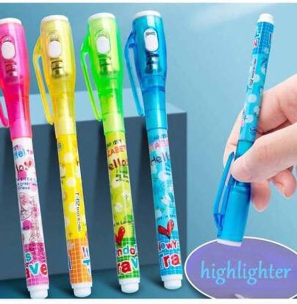 ILT (3PCS) Birthday Popper Invisible Ink Magic Pen with UV-Light, Digital Pen