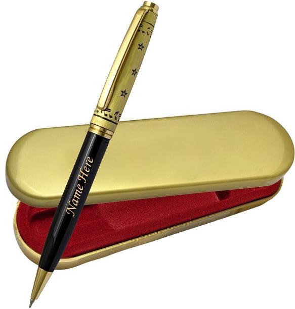 UJJi Guitar Design Engraved Brass Material Name Print Ball Pen