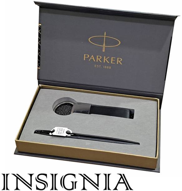 PARKER INSIGNIA MATTE BLACK WITH BLACK METAL TRIM BALL PEN WITH KEYCHAIN Ball Pen