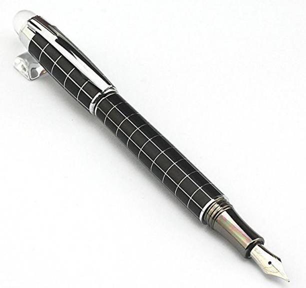Levin Black and White Checks Fountain Ink Pen With Ink Refill Converter & Medium Nib Fountain Pen