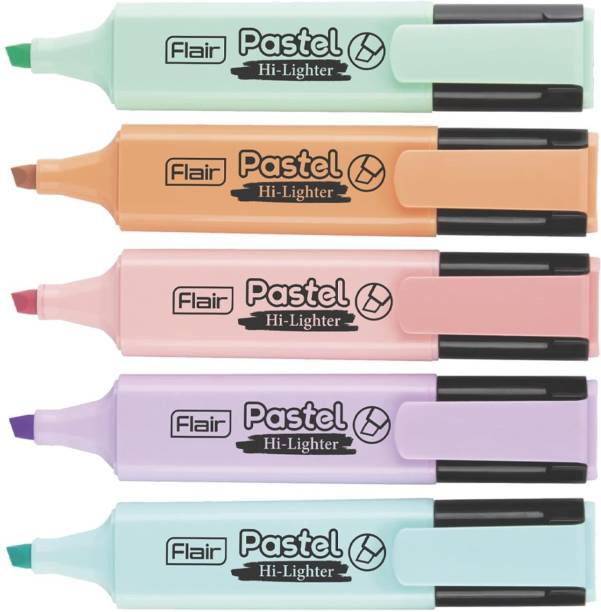 FLAIR Pastel highlighter Pack of 5 - Multicolour Fineliner Pen