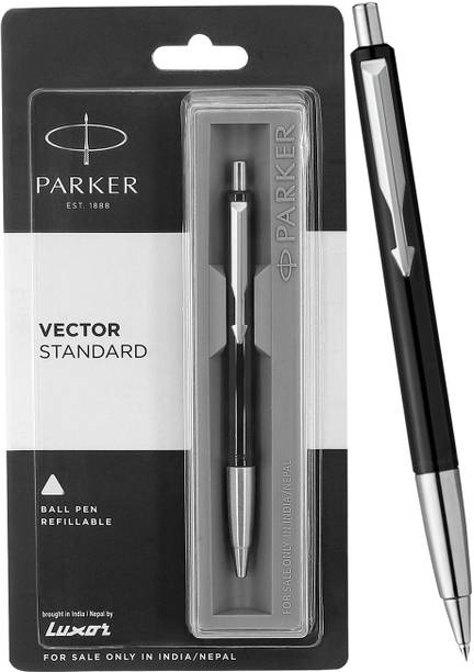 PARKER Vector Standard Stainless Steel, Chrome Trim Ball Pen
