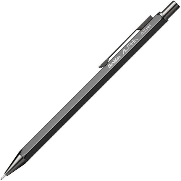 Scrikss 0.5mm Mechanical Pen Pencil | Light Weight | Black Hexagonal Body | Alpha Series Mechanical Pencil