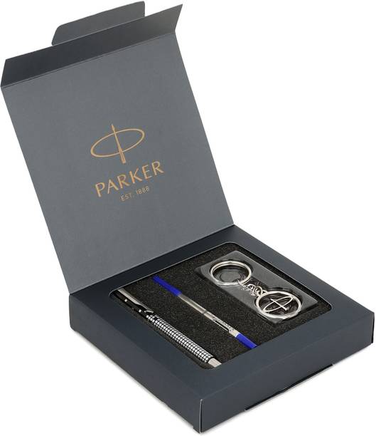 PARKER Vector Special Edition Chrome Trim Roller Ball Pen With Parker Keychain Pen Gift Set