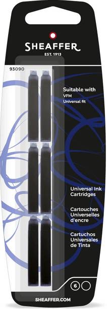 SHEAFFER Pack of 6 - Skrip Universal Black Colour Ink Cartridge