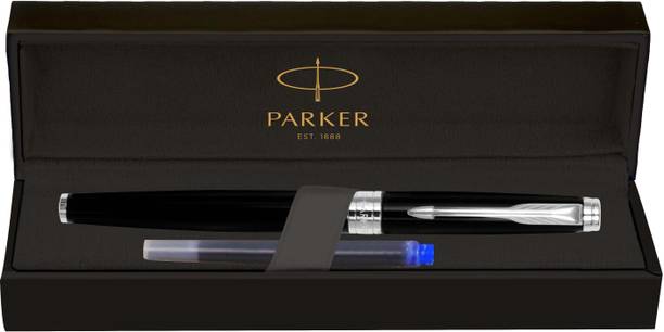 PARKER Aster Lacque Black, Medium Nib, Chrome Trim Fountain Pen