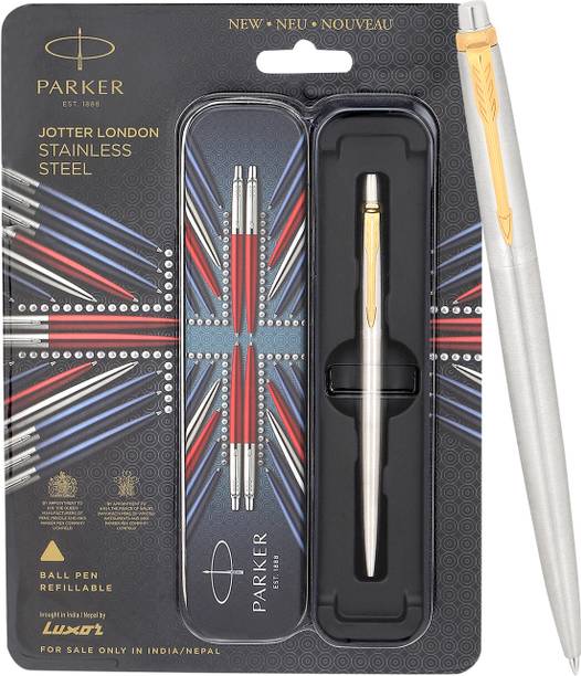 PARKER Jotter Stainless Steel, Gold Trim Ball Pen