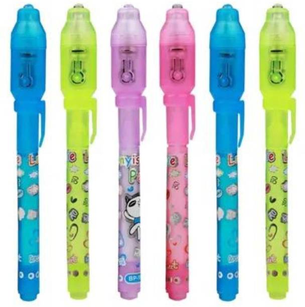 Sloies Invisible Ink Magic Pen with UV Light Best Return Gift For Kids Birthday Party Digital Pen