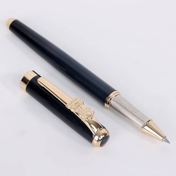 Magnate Luxury Ashoka Pillar Black & Golden Luxury Roller Ball Pen Premium Gift Pen Roller Ball Pen