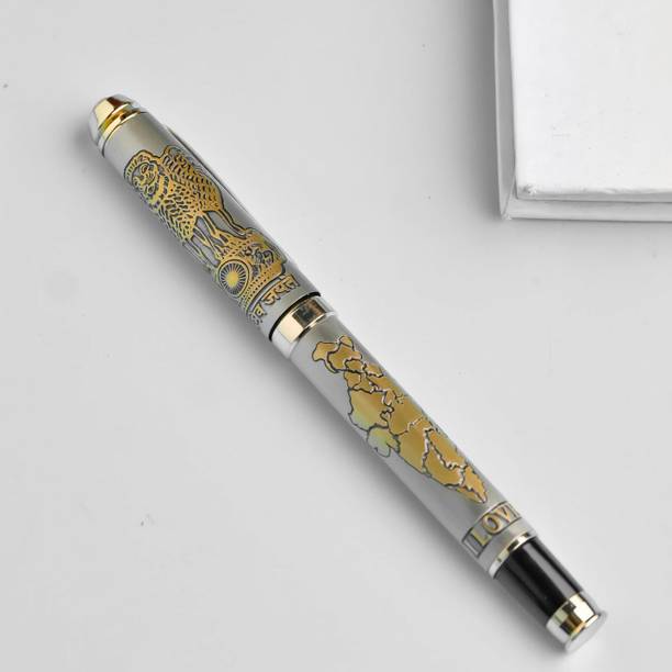 Firstchoice Satyamev Jayate & I Love India Pen Stylish Engraved Metal Pen Office Use Ball Pen