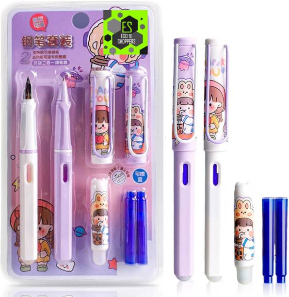 Excite Shoppers Quality Fountain Pens Set , Erasable Ink, Gift for Kids, Return Gift Fountain Pen