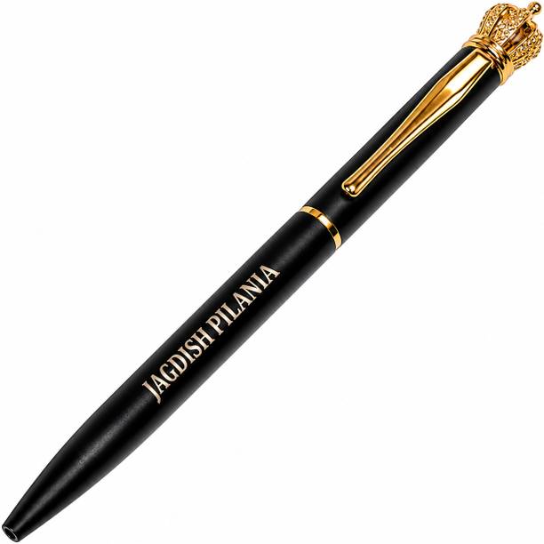 RICHBOLD Personalized Metal Ball Pen Premium Black & Gold Crown Design Luxury Pen Ball Pen