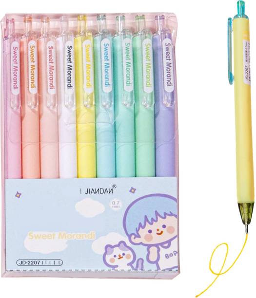 WISHKEY Cute Colorful Retractable Gel Ink Pen Set, Multicolor Pen For School Kids Gel Pen