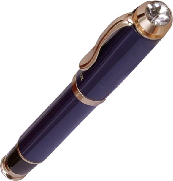 Krink KNP_PEN_R047 Unique Design with blue/ golden Color Combination Metal Body Roller Ball Pen