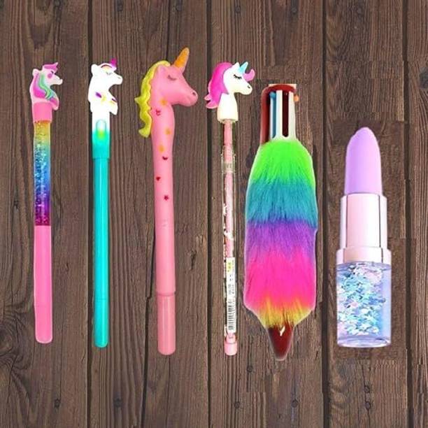 Eclet 6pc Combo of Stationery 1Pencil & 5 Pen Set For kids Best Return Gift Pen Gift Set