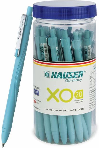 HAUSER XO 20 Retractable 0.7mm Ball Pen Jar | Comfortable Grip With Smudge Free Writing Ball Pen