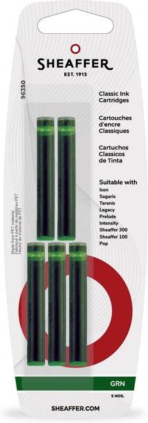 SHEAFFER Classic Green Colour (Pack of 5) Ink Cartridge