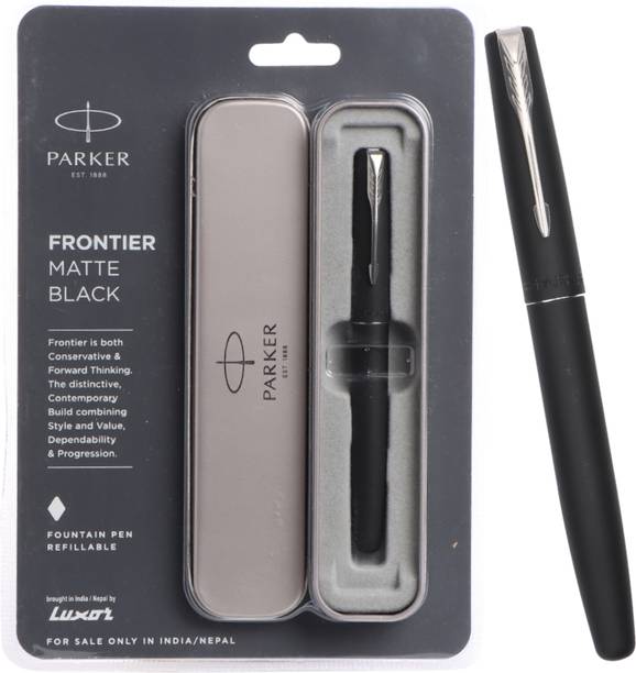 PARKER Frontier Matte Black Chrome Trim | Fountain Pen