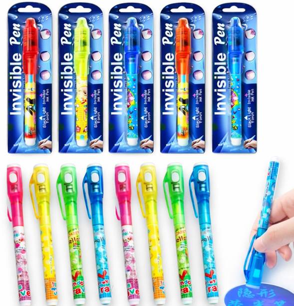 Infojerk Lifestyle (Pack Of 6) Invisible Ink Pen With UV Light For Kids | Magic Spy Pen Multi-function Pen