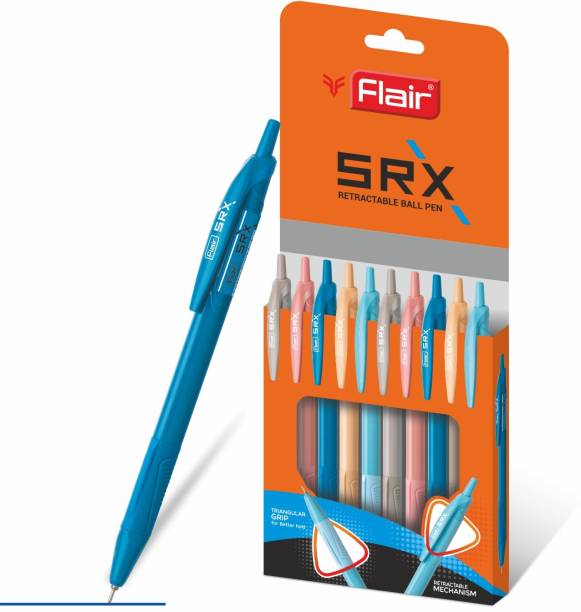 FLAIR Flair SRX Retractable 10 Pcs Ball Pen Blue Ink Ball Pen