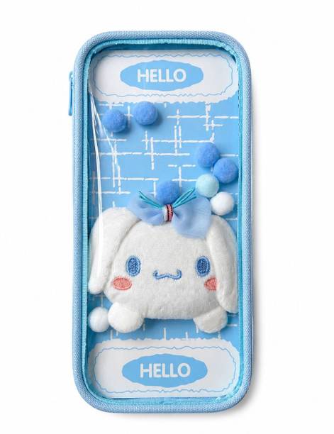 ELRI Korean Pouch Pom Pom Art Canvas Pencil Box