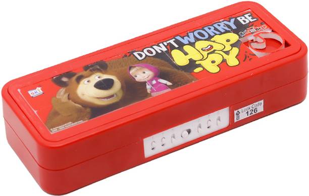 SKI Puzzle Plastic Pencil Box With Puzzle game And Number Lock Avengers Art Plastic Pencil Box