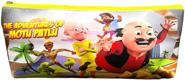 Neel MOTU-PATLU Carton Print Pencil Pouch for Kids School Zipper Stationery Pencil Case Cute Printed Storage/Travel/Cosmetic Pouch for Kids Girls/Boys Return Gift Art Plastic Pencil Box