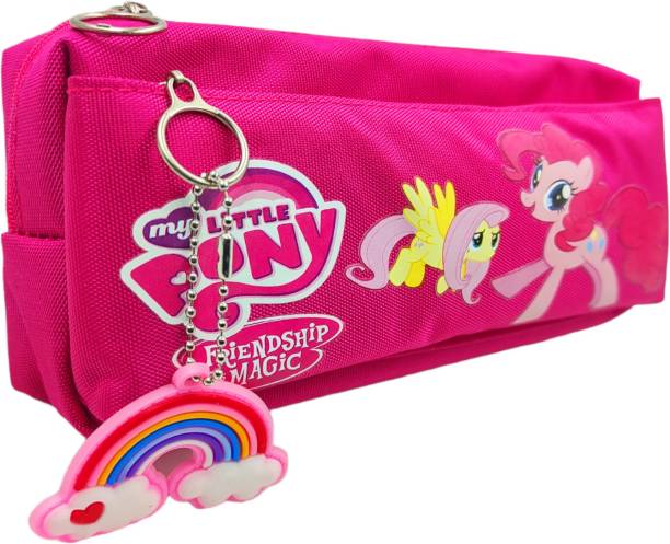 dishvy Cute Unicorn Pencil Pouch for Girls/Boys|Large Mesh Pockets |Multipurpose Pouch for Kids Art Canvas Pencil Box