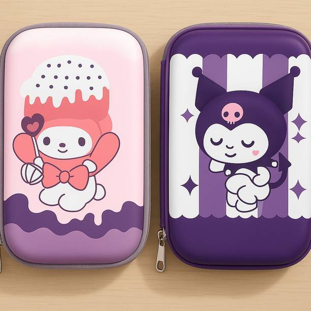 Vaultora TwinPop Series Multicolor Character Combo / Mixed Themes Art EVA Pencil Boxes