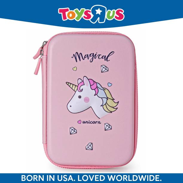 Toys R Us Unicorn Pen &amp; Pencil Pouch Case for Girls Multifunctional Zipper Stationery Organizer Box Art EVA Pencil Box