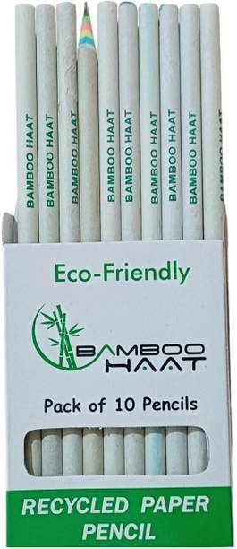 Bamboo Haat 10pcs Recycled Paper Pencil Eco-Friendly | Writing, Sketching, Drawing Pencil