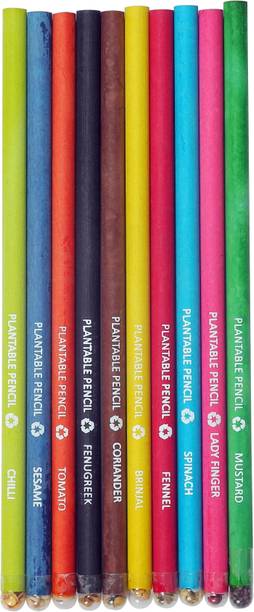 Bamboo Haat Use And Grown Recycled Paper Pencil With Seed (Pack Of 10) Pencil