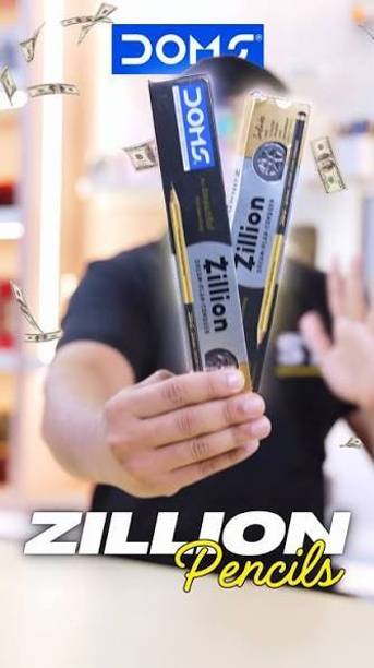 DOMS Zillion X-TRA Super Dark Graphite Pencils for School - Pack of 10 Pencil