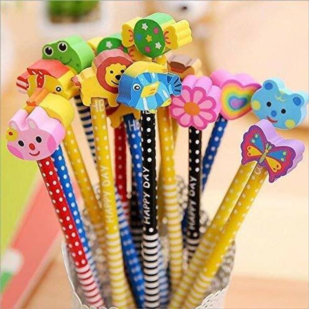 Kartual Return Gift For School Kid Girls and Boys |Fun Pencil Set with Cartoon Eraser Pencil