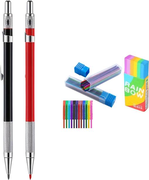 AYUOTOQi 2 Pcs Premium Lead Pencils with Built in Sharpener Cap for Writing & Drawing Pencil