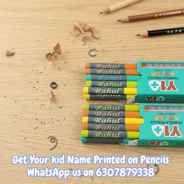 Navya Royal Art Personalised Pencils with Name 10 Pencils Free Eraser and Sharpener Pencil