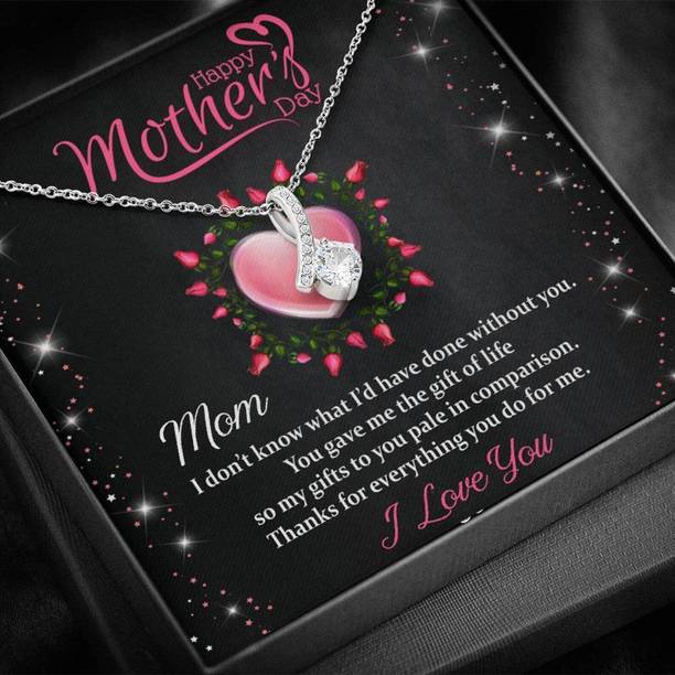 FABUNORA Stunning Mother's Day Gift Idea For Mom - Pure Silver Necklace Gift Set Silver Cubic Zirconia Sterling Silver