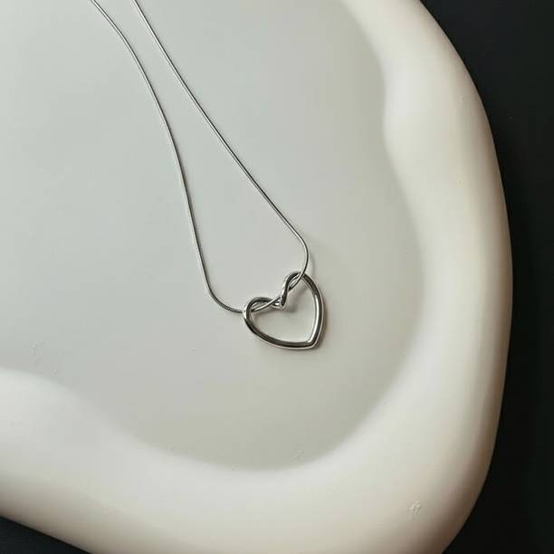 Amisha Hub Silver Heart Minimalist Jewelry Gift for Wife, Girlfriend, Mom – Stainless Steel Silver Stainless Steel Pendant