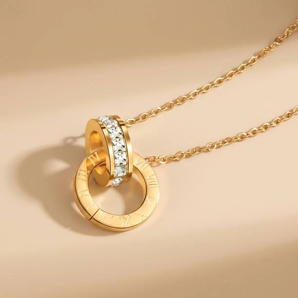 Gold-plated Crystal Stainless Steel Pendant