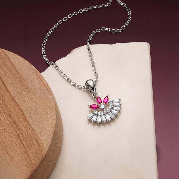 Silver Athena Spark Pendant Rhodium Cubic Zirconia Sterling Silver