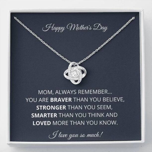 FABUNORA Happy Mother’s Day Gift For Mom - Pure Silver Necklace Gift Set Silver Cubic Zirconia Sterling Silver
