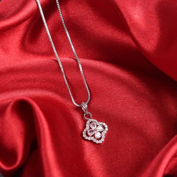 Anamya Collections Silver Alloy Pendant Set