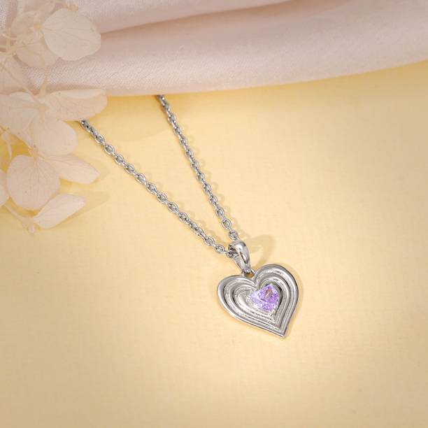 GIVA Rhodium Zircon Sterling Silver