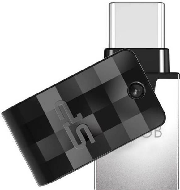 Silicon Power Mobile C31 128 GB OTG Drive Compatible with Desktop Computer, Laptop USB 3.2 Metal, Plastic Case
